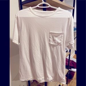 2 Medium T-Shirts. White Pocket-T & Orange Tie-Dye
